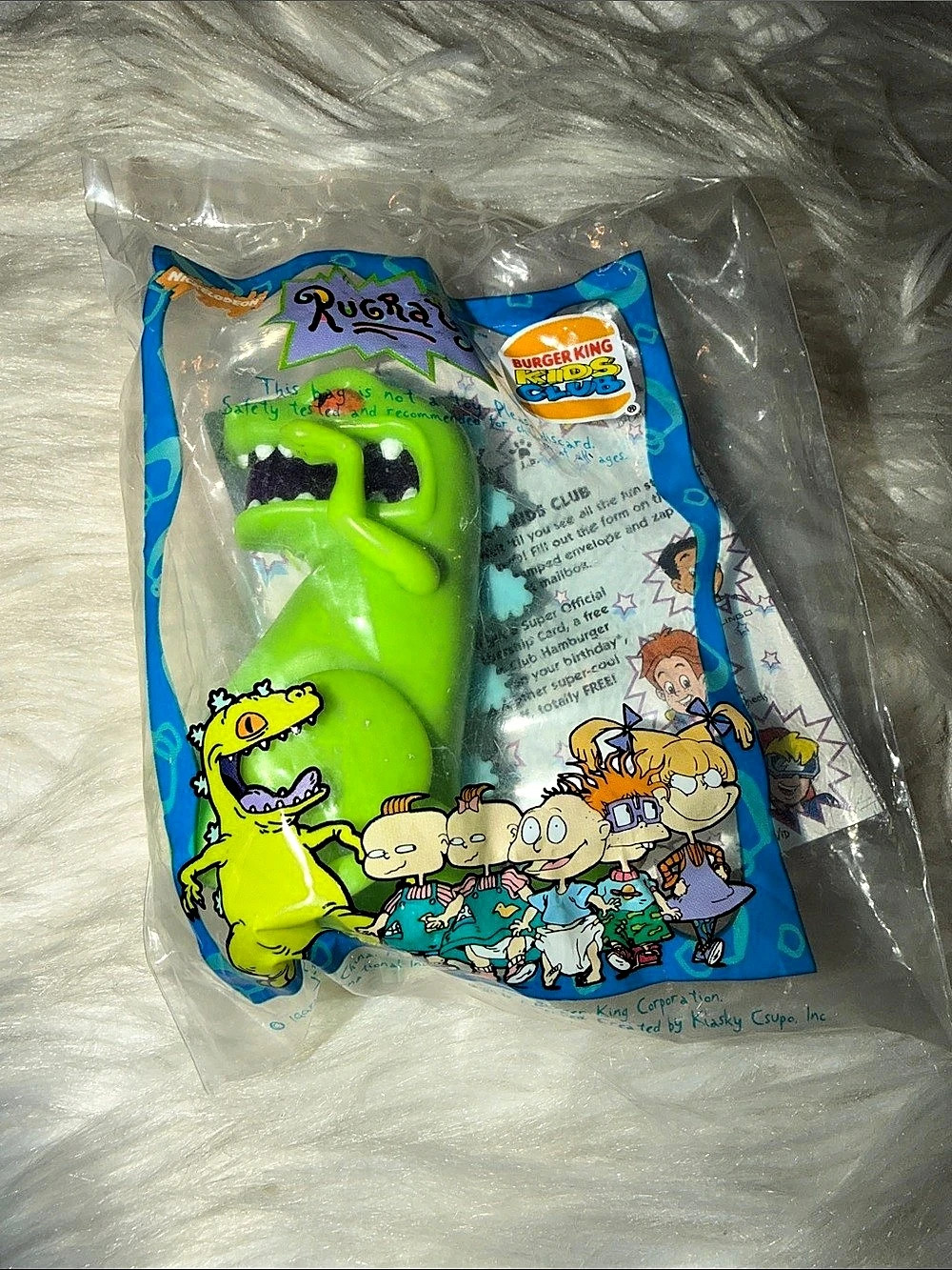Rugrats Reptar Burger King Plush vintage Toy Green NWT